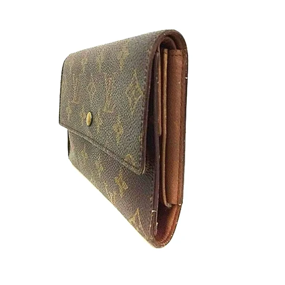 LOUIS VUITTON LEATHER LONG WALLET PORTE TRESOR INTERNATIONAL TRIFOLD GUC - Picture 4 of 9